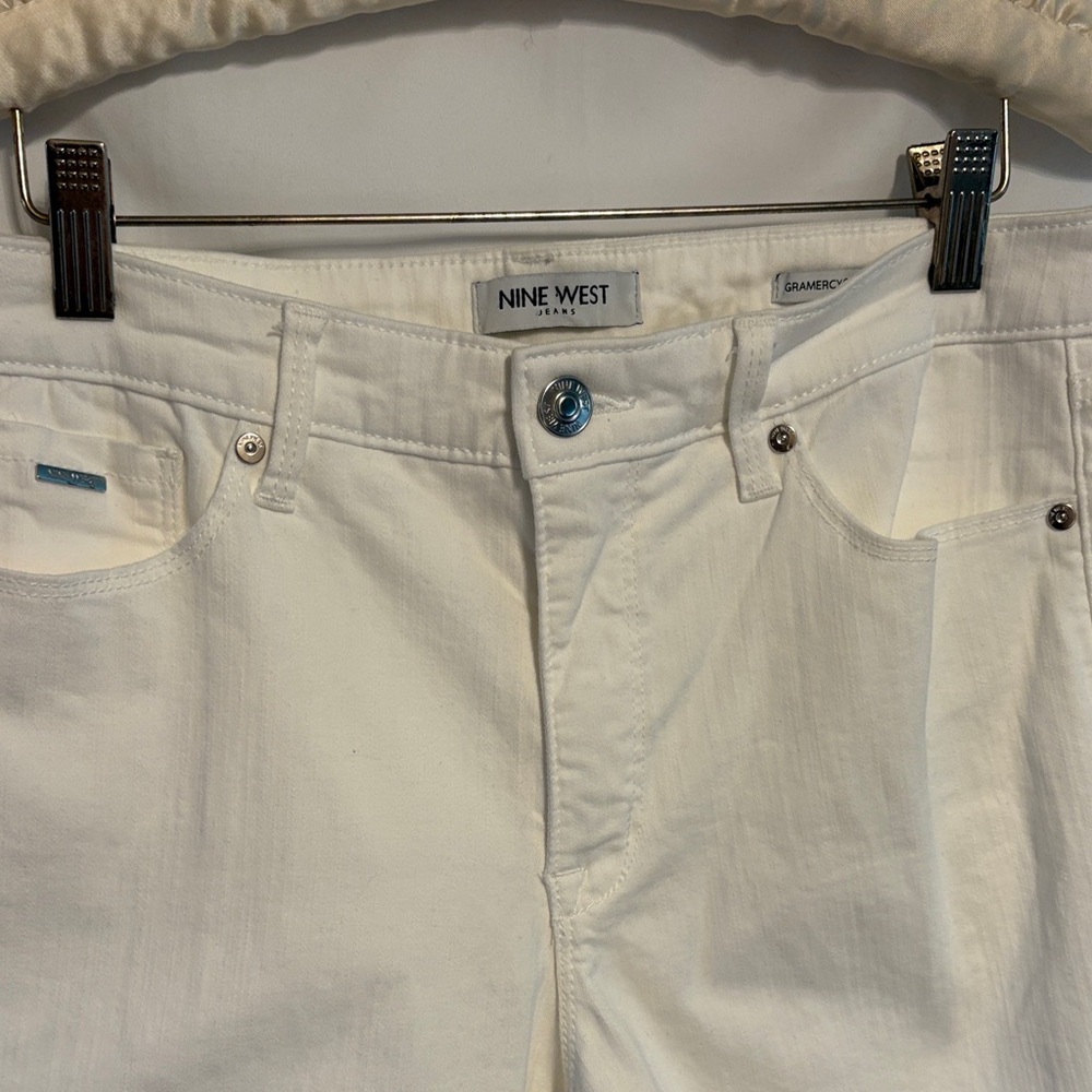 Nine West Gramercy Crop White Straight-Leg Women’s Jeans SZ 8 Minimalism.